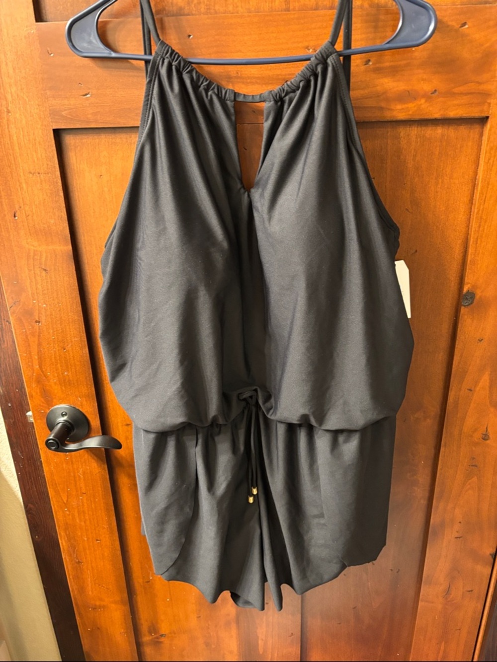 Time and Tru Black One-Piece Swim Romper